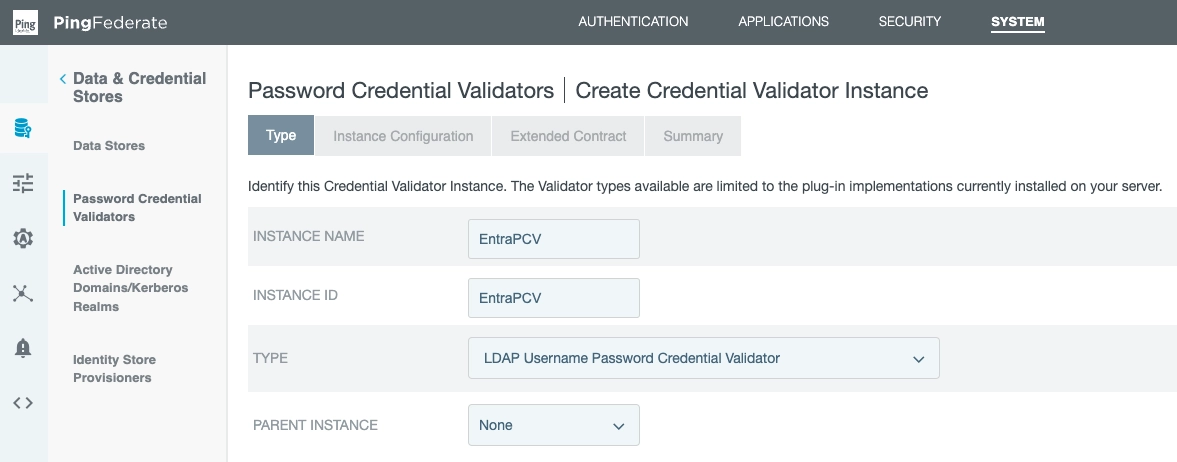 PingFederate, create a PCV view